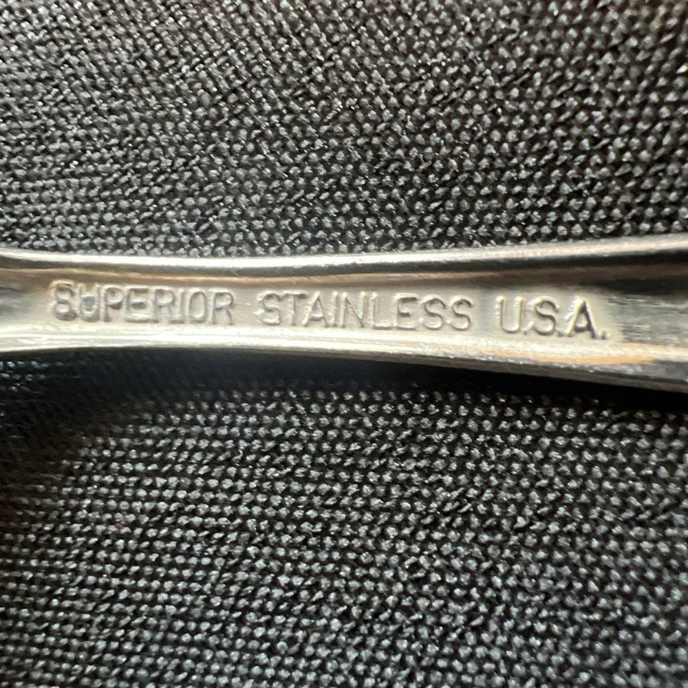 Lot of 8 SUPERIOR Stainless USA RADIANT ROSE Salad Forks 6